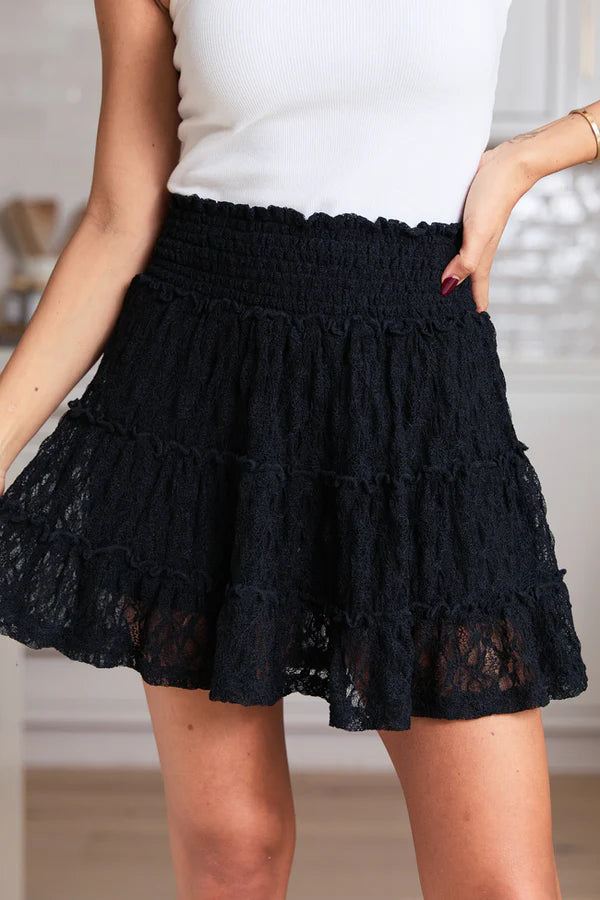 The Garden Black Lace Mini Skort